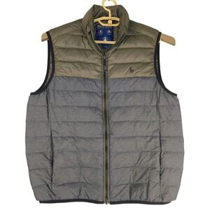 Polo Golf Ralph Lauren Packable Down Vest Womens M Olive Gray 0174GD01 Sample